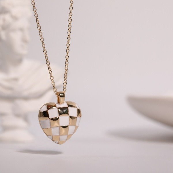 Wholesale brass Peach Heart Necklace JDC-NE-Jif009 NECKLACE 集沣 Wholesale Jewelry JoyasDeChina Joyas De China