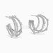 Wholesale Brass Plated White Steel Braided Rhinestone Earrings JDC-ES-Junf004 Earrings 军峰 silver Wholesale Jewelry JoyasDeChina Joyas De China