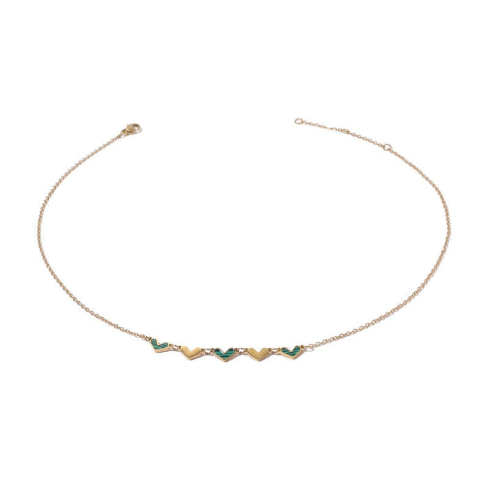 Wholesale Brass Shell Malachite Heart Design Necklace JDC-NE-YWLY015 necklaces 丽轶 malachite necklace Wholesale Jewelry JoyasDeChina Joyas De China