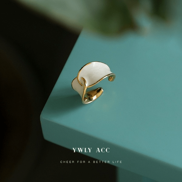 Wholesale Brass White Drop Oil Glossy Open Ring JDC-RS-YWL010 Rings 丽轶 Wholesale Jewelry JoyasDeChina Joyas De China