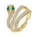 Wholesale Brass Zircon Snake Rings JDC-RS-WB001 Rings 务本 Wholesale Jewelry JoyasDeChina Joyas De China
