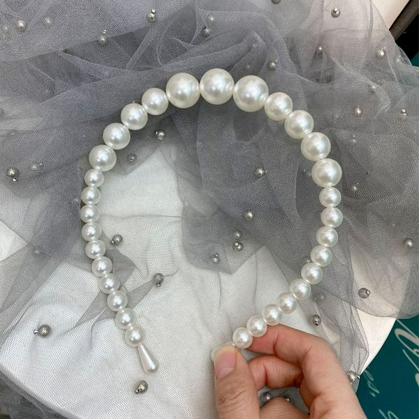 Wholesale bright pearl hair hoop JDC-HD-GSFS003 Headband JoyasDeChina Wholesale Jewelry JoyasDeChina Joyas De China
