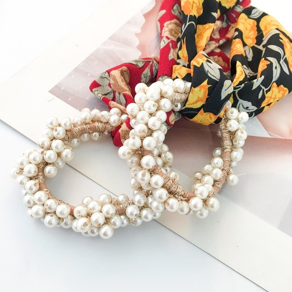 Bulk Jewelry Wholesale Broken flower Pearl butterfly hair ring ribbon JDC-HS-d118 Wholesale factory from China YIWU China