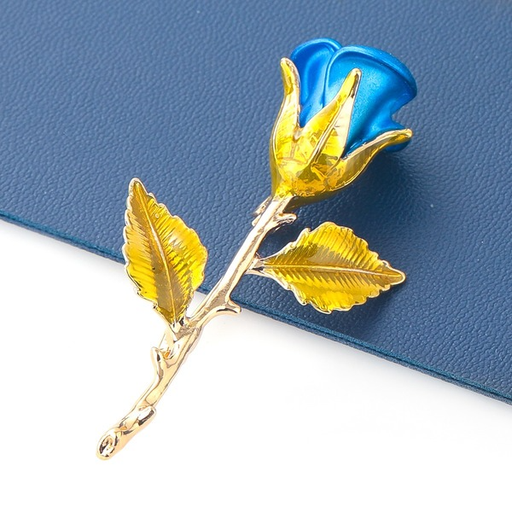 Bulk Jewelry Wholesale Brooches Blue alloy dripping oil rose JDC-BC-JL020 Wholesale factory from China YIWU China