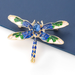 Bulk Jewelry Wholesale Brooches Blue alloy drop oil diamond dragonfly JDC-BC-JL010 Wholesale factory from China YIWU China