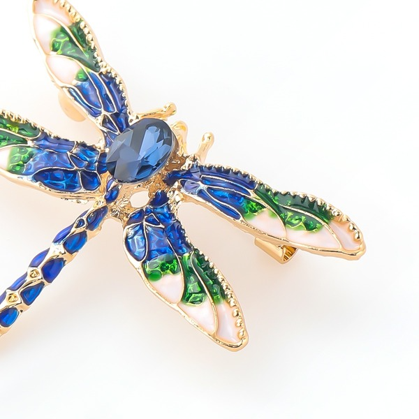 Bulk Jewelry Wholesale Brooches Blue alloy drop oil diamond dragonfly JDC-BC-JL010 Wholesale factory from China YIWU China