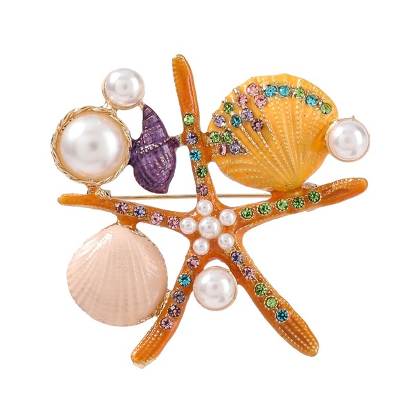 Bulk Jewelry Wholesale Brooches Pink alloy with pearls JDC-BC-JL002 Wholesale factory from China YIWU China