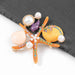 Bulk Jewelry Wholesale Brooches Pink alloy with pearls JDC-BC-JL002 Wholesale factory from China YIWU China