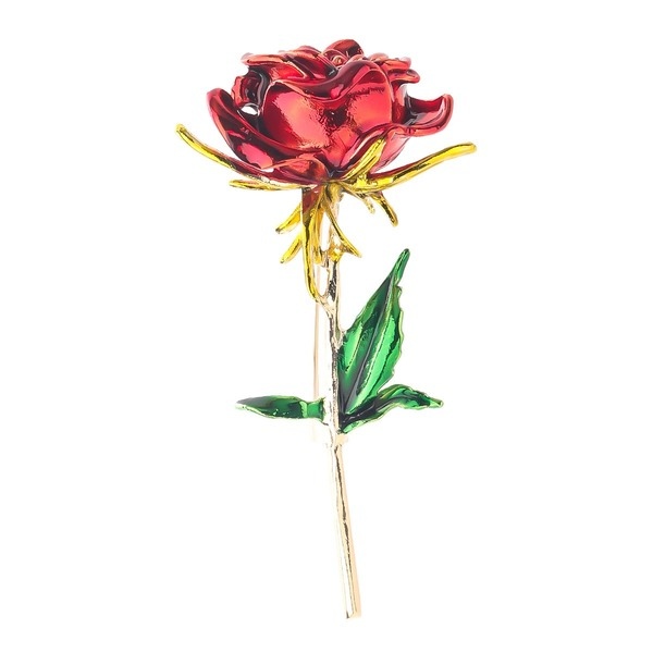Bulk Jewelry Wholesale Brooches Red alloy dripping oil rose JDC-BC-JL019 Wholesale factory from China YIWU China