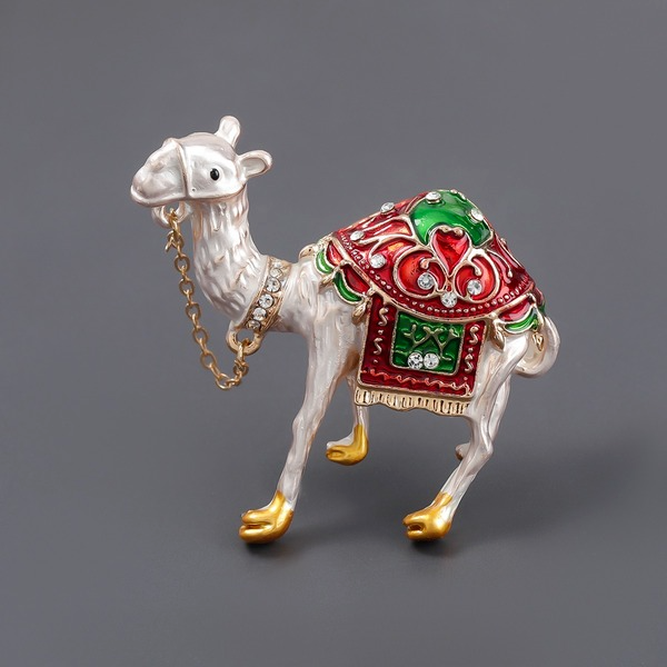 Bulk Jewelry Wholesale Brooches Red alloy oil-studded camel JDC-BC-JL006 Wholesale factory from China YIWU China