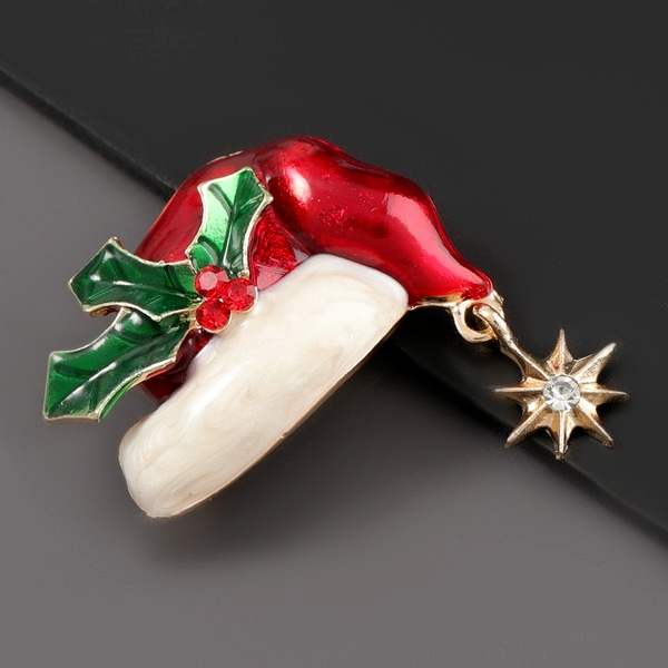 Bulk Jewelry Wholesale Brooches Red christmas hat Alloy JDC-BC-JL005 Wholesale factory from China YIWU China
