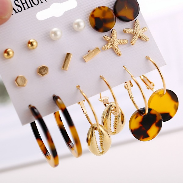 Bulk Jewelry Wholesale brown alloy earring set JDC-ES-F262 Wholesale factory from China YIWU China