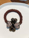 Wholesale brown leather band bow hair circle JDC-HS-GSMC021 Hair Scrunchies 曌彩 brown Wholesale Jewelry JoyasDeChina Joyas De China