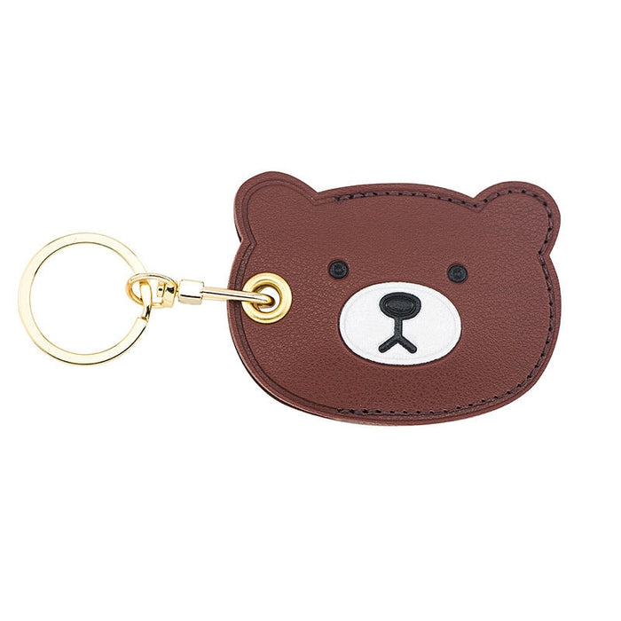Wholesale brown leather keychain JDC-KC-Bam004 Keychains 捌门 Wholesale Jewelry JoyasDeChina Joyas De China