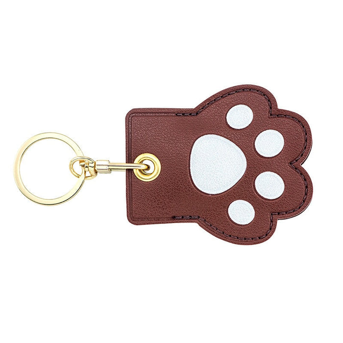 Wholesale brown leather keychain JDC-KC-Bam004 Keychains 捌门 LOOK2 access card cover-cat's paw Wholesale Jewelry JoyasDeChina Joyas De China