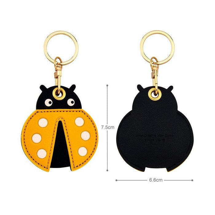 Wholesale brown leather keychain JDC-KC-Bam004 Keychains 捌门 LOOK4-Ladybug Wholesale Jewelry JoyasDeChina Joyas De China