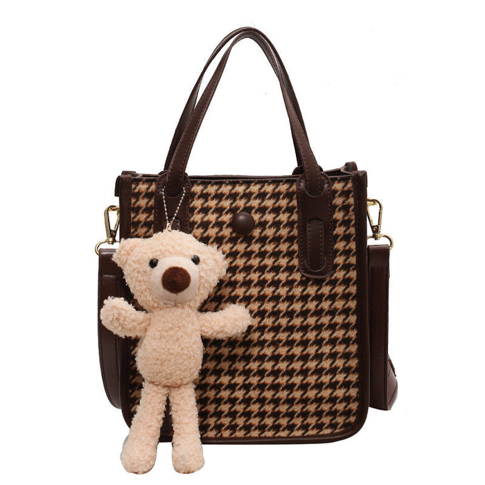 Wholesale brown pu handbag JDC-HB-HZD001 Handbags 花枳黛 Coffee color Wholesale Jewelry JoyasDeChina Joyas De China