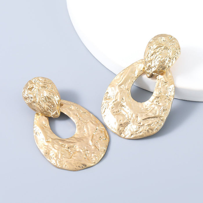 Wholesale bump texture alloy earrings JDC-ES-JL156 Earrings JoyasDeChina golden Wholesale Jewelry JoyasDeChina Joyas De China
