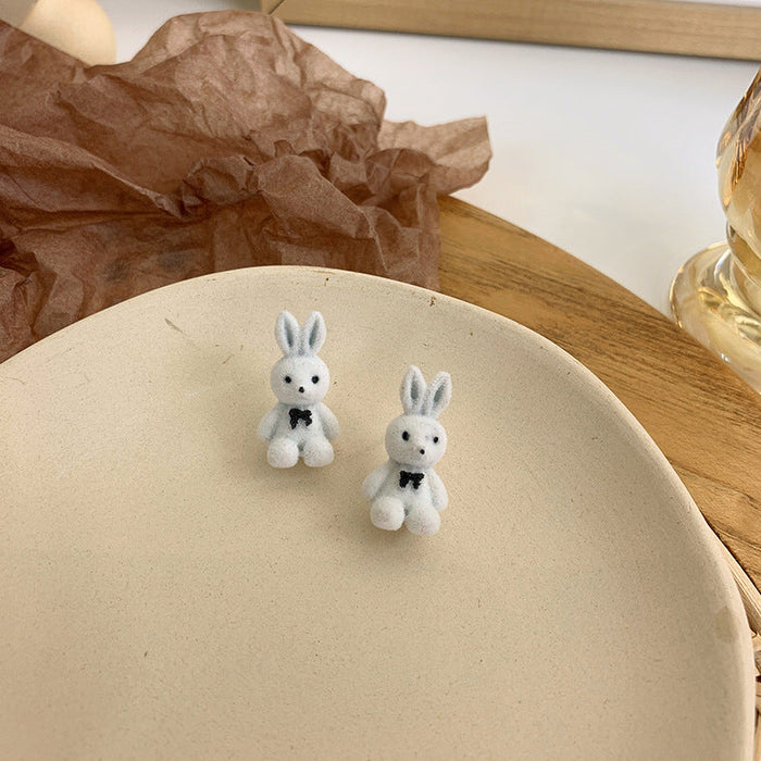 Wholesale bunny flocking earrings JDC-ES-W387 Earrings JoyasDeChina A white Wholesale Jewelry JoyasDeChina Joyas De China