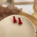 Wholesale bunny flocking earrings JDC-ES-W387 Earrings JoyasDeChina C Red Wholesale Jewelry JoyasDeChina Joyas De China