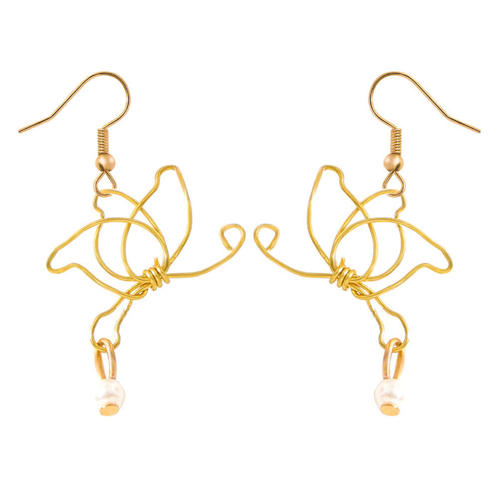Wholesale Butterfly Alloy Earrings JDC-ES-JQ164 Earrings JoyasDeChina gold Wholesale Jewelry JoyasDeChina Joyas De China