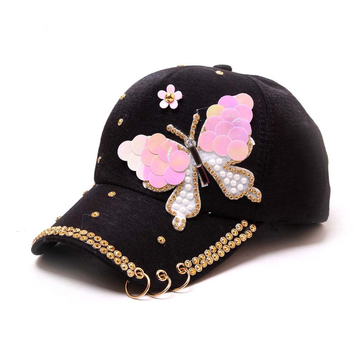 Wholesale butterfly COTTON HAT JDC-FH-GSYH027 FashionHat 予画 Black Average code Wholesale Jewelry JoyasDeChina Joyas De China