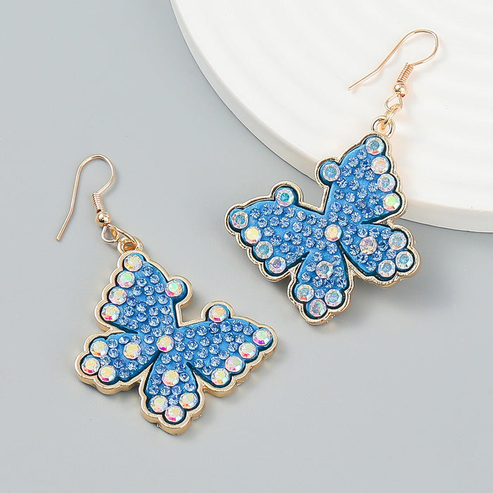Wholesale butterfly fancy color diamond insect alloy earrings JDC-ES-JL952 Earrings 氿乐 Wholesale Jewelry JoyasDeChina Joyas De China