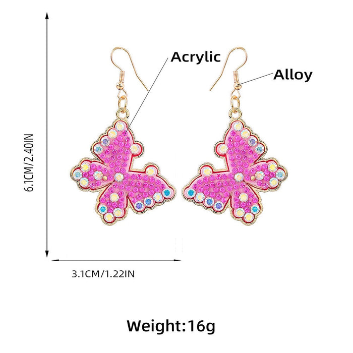 Wholesale butterfly fancy color diamond insect alloy earrings JDC-ES-JL952 Earrings 氿乐 Wholesale Jewelry JoyasDeChina Joyas De China