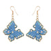 Wholesale butterfly fancy color diamond insect alloy earrings JDC-ES-JL952 Earrings 氿乐 blue Wholesale Jewelry JoyasDeChina Joyas De China