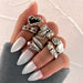 Wholesale Butterfly Genie Dice Chain Joint Alloy Ring Set 6 Piece Set JDC-RS-F086 Rings 韩之尚 Wholesale Jewelry JoyasDeChina Joyas De China
