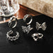 Wholesale Butterfly Genie Dice Chain Joint Alloy Ring Set 6 Piece Set JDC-RS-F086 Rings 韩之尚 Wholesale Jewelry JoyasDeChina Joyas De China