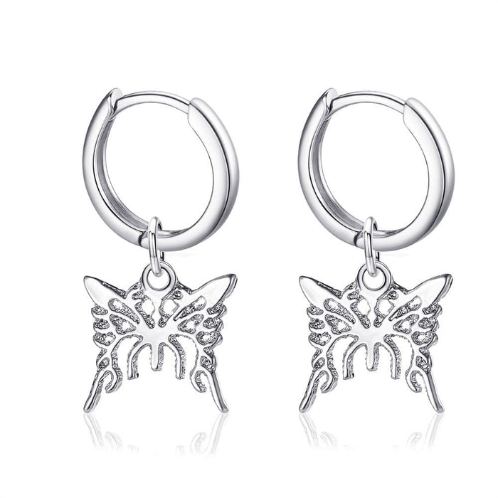Wholesale butterfly hollow alloy chain earrings JDC-ES-A089 Earrings 妙雅 3 Wholesale Jewelry JoyasDeChina Joyas De China
