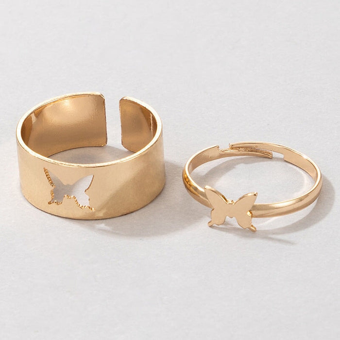 Wholesale Butterfly Love Star Moon Alloy Couple Ring Set JDC-RS-RL047 Rings 瑞列 Wholesale Jewelry JoyasDeChina Joyas De China