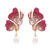 Wholesale Butterfly Rhinestone Alloy Earrings JDC-ES-LIUM049 Earrings 榴芒 red Wholesale Jewelry JoyasDeChina Joyas De China