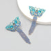 Wholesale butterfly tassel alloy earrings JDC-ES-JL048 Earrings JoyasDeChina blue Wholesale Jewelry JoyasDeChina Joyas De China