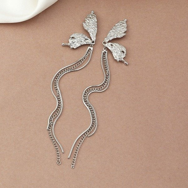 Wholesale Butterfly Wing Tassel Alloy Earrings JDC-ES-NZ035 Earrings 奈珠 Wholesale Jewelry JoyasDeChina Joyas De China