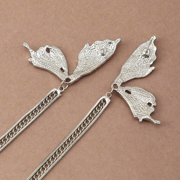 Wholesale Butterfly Wing Tassel Alloy Earrings JDC-ES-NZ035 Earrings 奈珠 Wholesale Jewelry JoyasDeChina Joyas De China