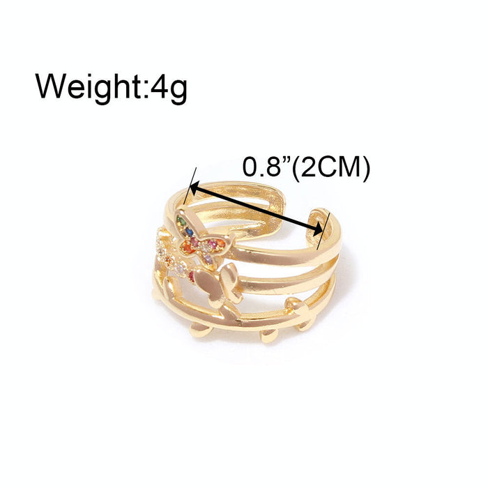 Wholesale Butterfly Zircon Copper Rings JDC-RS-TC007 Rings JoyasDeChina Wholesale Jewelry JoyasDeChina Joyas De China