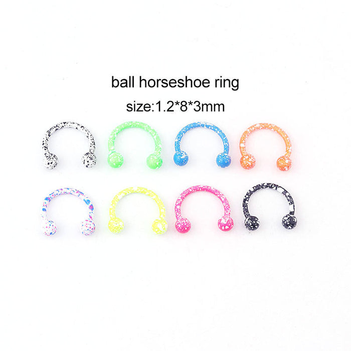 Wholesale C-shaped horseshoe ring stainless steel nose ring MOQ≥2 JDC-NS-HengS007 Piercings 亨森 Mixed color 8 set minimum 2 pieces for wholesale Wholesale Jewelry JoyasDeChina Joyas De China