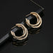 Wholesale C-shaped multi-layer compact studs JDC-ES-b041 earrings JoyasDeChina Golden Wholesale Jewelry JoyasDeChina Joyas De China