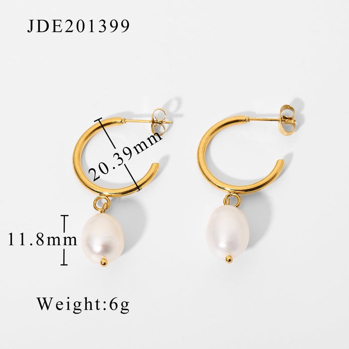 Wholesale C-shaped pearl earrings jewelry ladies JDC-ES-JD188 Earrings JoyasDeChina 201399 Wholesale Jewelry JoyasDeChina Joyas De China
