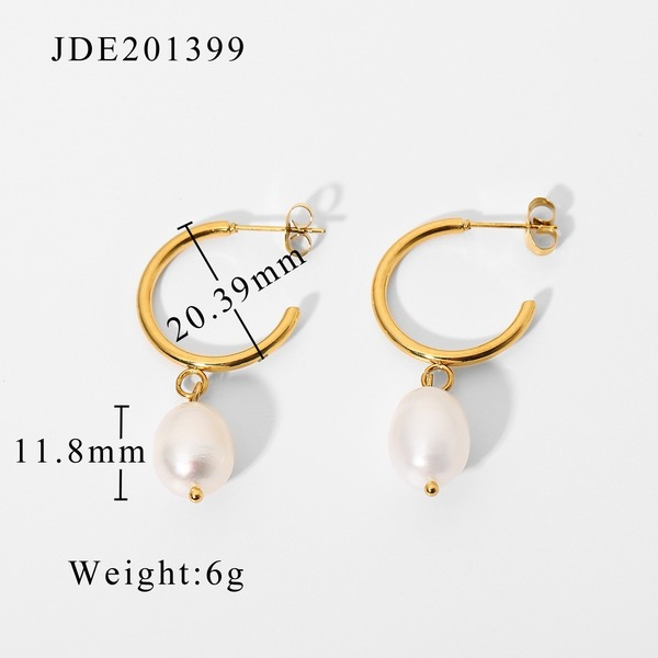 Wholesale C-shaped pearl earrings jewelry ladies JDC-ES-JD188 Earrings JoyasDeChina Wholesale Jewelry JoyasDeChina Joyas De China