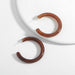 Wholesale C-shaped resin Large Circle Earrings JDC-ES-JQ089 Earrings JoyasDeChina brown Wholesale Jewelry JoyasDeChina Joyas De China