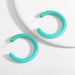 Wholesale C-shaped resin Large Circle Earrings JDC-ES-JQ089 Earrings JoyasDeChina Lake blue Wholesale Jewelry JoyasDeChina Joyas De China