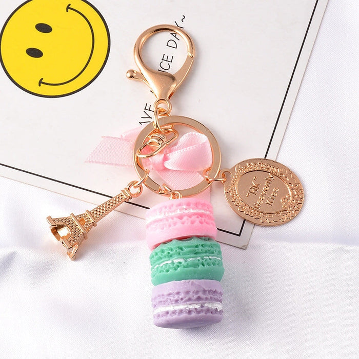 Wholesale Cake Macaron Resin Metal Keychain JDC-KC-FeiRun042 Keychains 飞润 Wholesale Jewelry JoyasDeChina Joyas De China