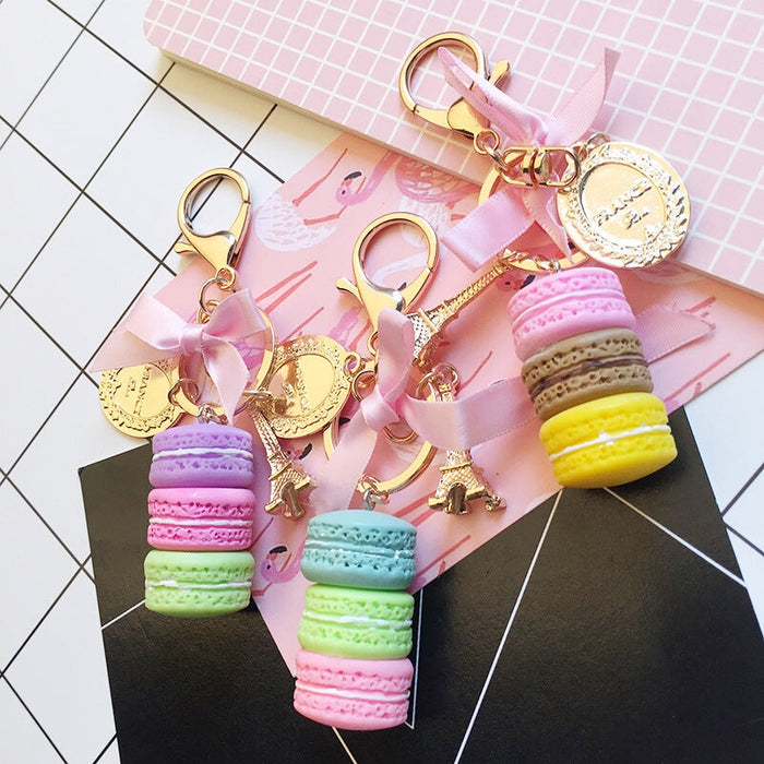 Wholesale Cake Macaron Resin Metal Keychain JDC-KC-FeiRun042 Keychains 飞润 Wholesale Jewelry JoyasDeChina Joyas De China