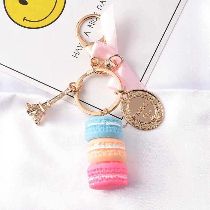 Wholesale Cake Macaron Resin Metal Keychain JDC-KC-FeiRun042 Keychains 飞润 Wholesale Jewelry JoyasDeChina Joyas De China