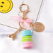 Wholesale Cake Macaron Resin Metal Keychain JDC-KC-FeiRun042 Keychains 飞润 blue green pink OPP Wholesale Jewelry JoyasDeChina Joyas De China