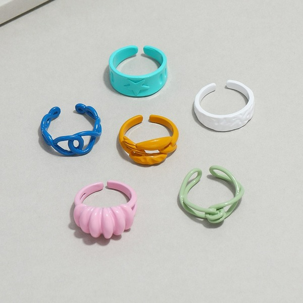 Wholesale candy color 6-Piece ring set JDC-RS-KQ034 Rings JoyasDeChina Wholesale Jewelry JoyasDeChina Joyas De China