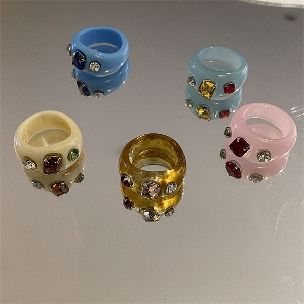 Wholesale candy color acrylic rings JDC-RS-YQ003 Rings JoyasDeChina Wholesale Jewelry JoyasDeChina Joyas De China